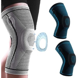 SPAYEIM 2 rodilleras de compresión Ultra Knee Elite - Rodillera profesional, rodilleras elásticas, estabilizador de rótula con soporte de resorte de  