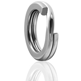 VATEICO Heavy Duty Fishing Split Rings,100pcs/box Stainless Steel Double Flat Snap Rings Flattened Hyper Wire Lure Connectors Saltwater Terminal Tackle Connector Jigging Trolling 4.5mm - 100pcs