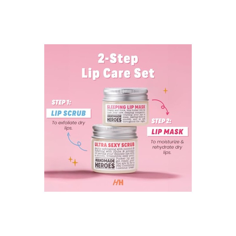 Exfoliante Labial Handmade Heroes Coconut Lip Scrub, 100 Natural Vegan,