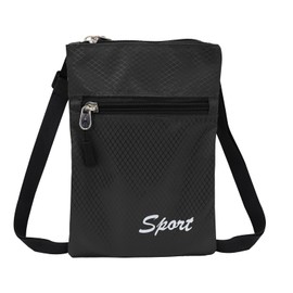 AfitLulu Crossbody Phone Bag with Zipper Suitable for Women and Men, Unisex Small Cross Body Bag Slim Cell Phone Shoulder Bag with 2 Zipper Pocket and Adjustable Shoulder Strap (Black)