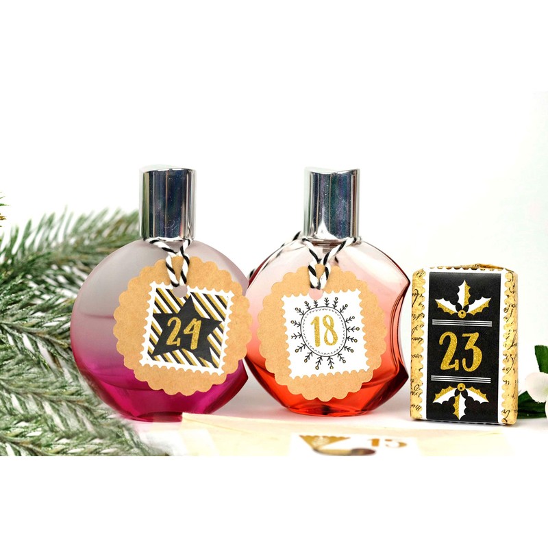 Papierdrachen 24 Advent Calendar Number Stickers – Stamp Gold No.
