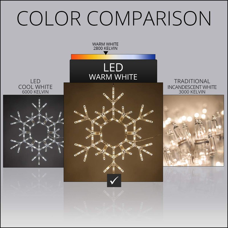 Kringle Traditions 36" Folding Warm White Snowflake Decoration LED Lights