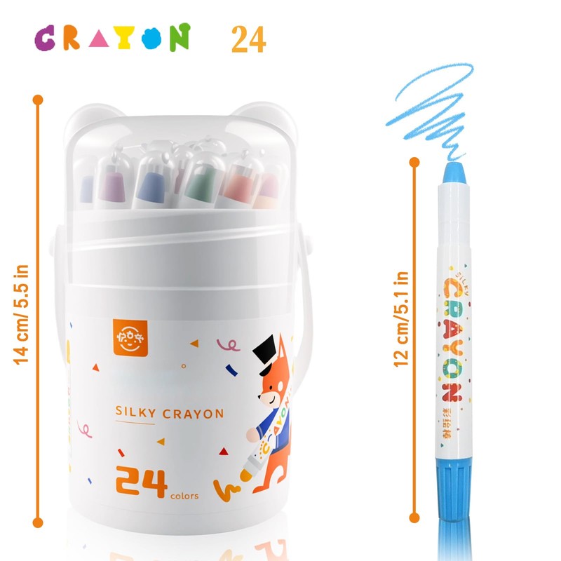 IEFFPIN Toddlers Crayon, 24 Color Smooth and Twistable Crayon, Washable