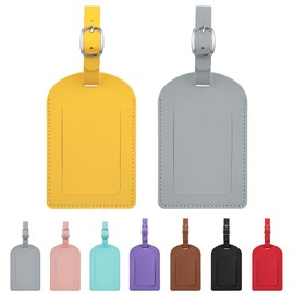jealkip Luggage Tags for Suitcase Travel Bag Labels Privacy Protection Luggage Tag for Baggage PVC Baggage ID Label Tags Yellow+Light Grey