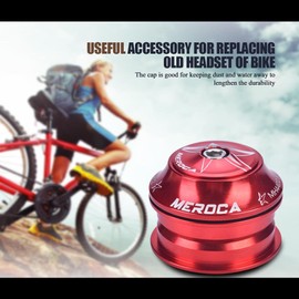 Rodamientos Direccion Bicicleta,Auriculares De Diadema Para Bicicleta,Aluminio De Las Auriculares De La Bici De Montaña Para El Tubo De La Cabeza De 44MM(Steerer Recto)(Rojo)