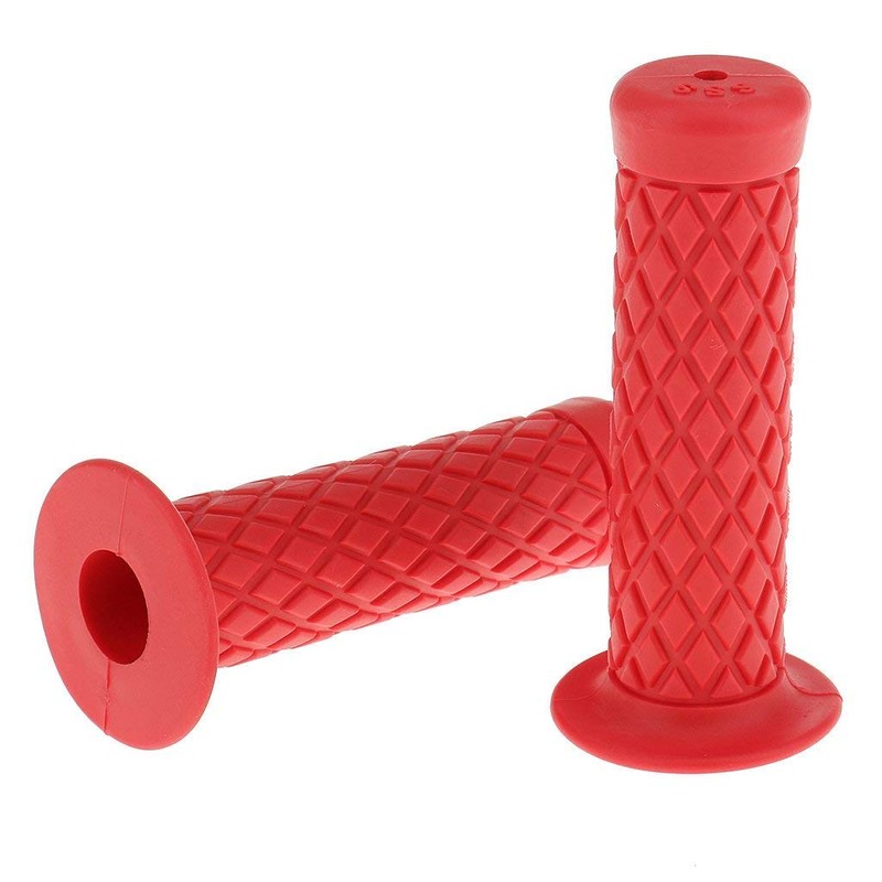 HANSWD 22mm Motorcycle Rubber Handle Grips Left and Right Set