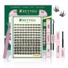 KEYYOULASH DIY Lash Extension Kit 120pcs Eyelash Clusters Eyelash Extension