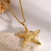 Gold Starfish Necklace for Women Swirl Summer Beach Ocean Pendant