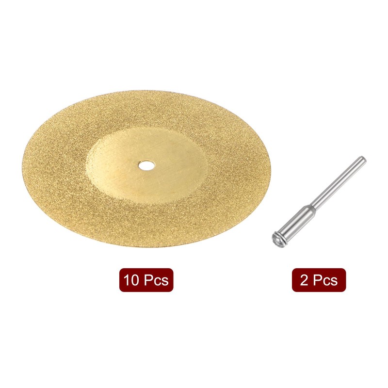 sourcing map 10pcs Diamond Cutting Wheel 50mm Titanium Coating Cut