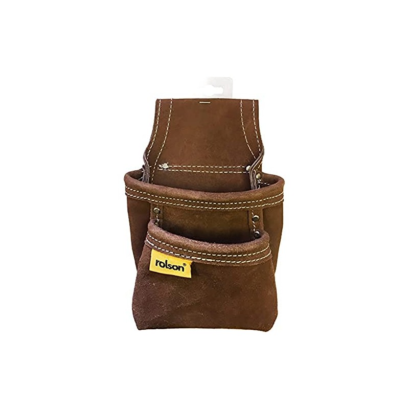 Rolson 68150 Twin Pocket Leather Nail Pouch