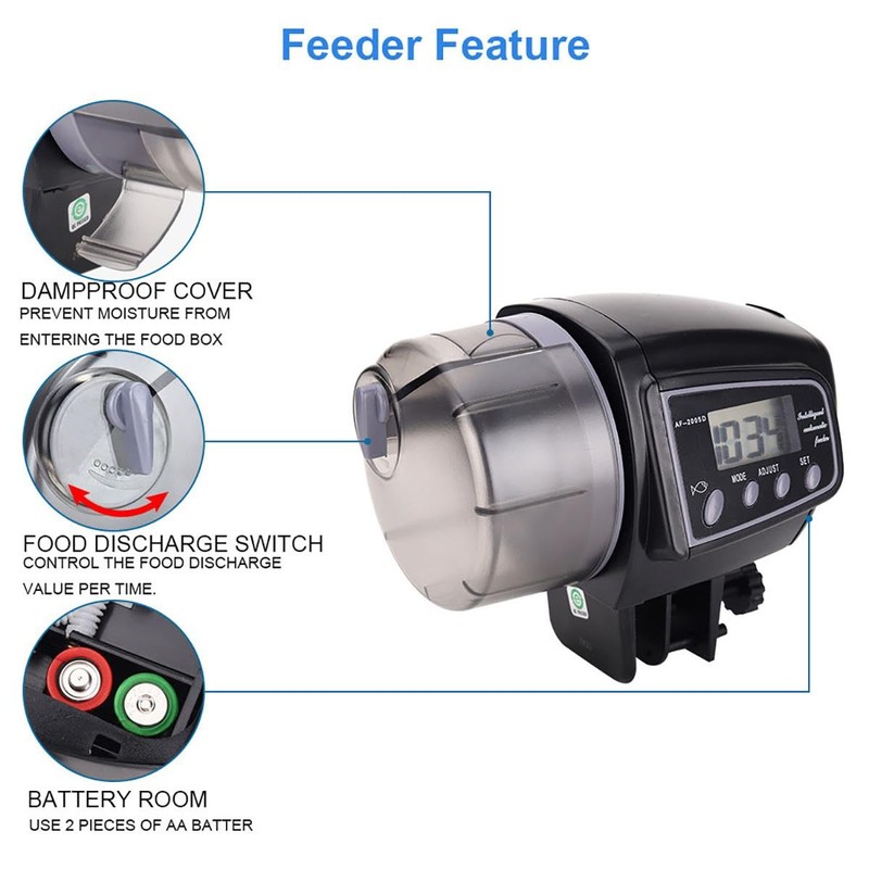 Digital Aquarium Fish Feed, Automatic Fish Feeder Tank Feeder Timer