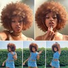 HIHOO Short Afro Wig with Bangs for Black Women Afro