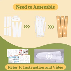 3FT Marquee Light Up Letters, Large Marquee Letters W for Party Decorations, Big Baby Letters for Baby Shower Birthday Party Decor Wedding Engagement, Mosaic Letters for Balloons Pre-Cut DIY Foamboard