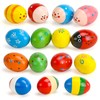 POPLAY 15 PCS Wooden Percussion Musical Egg Maracas Egg Shakers