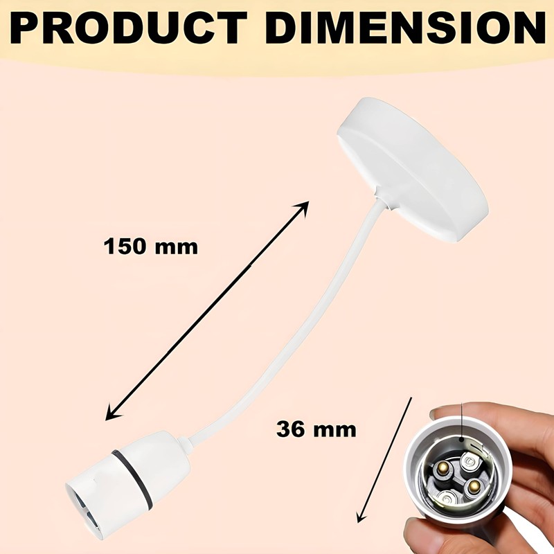 Ahad Trader Ceiling Rose Pendant Bulb Holder Plastic Pendant Size