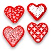 Set of 4 Hand Warmers Heating Pad Firebag Hearts, Heart,