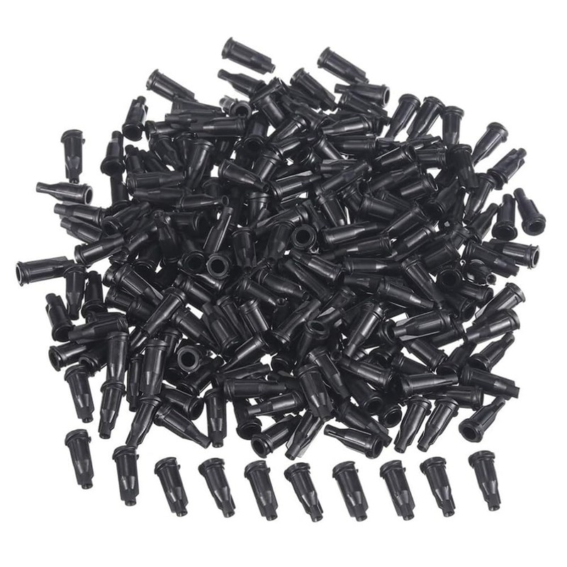 Byttlerom 250pcs Tip Caps for Luer Lock, Black Dispensing Needle