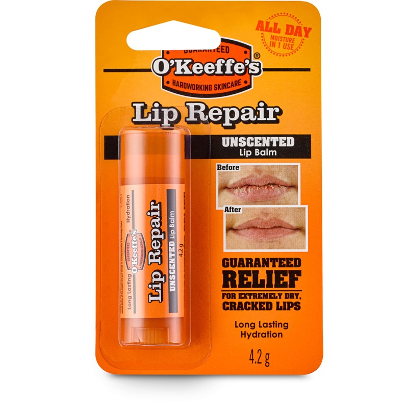 O'Keeffe's Lip Repair Unscented Lip Balm 4.2g (Pack of 3)