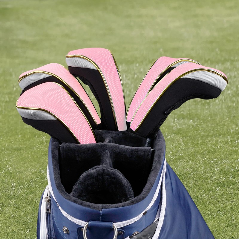Andux 3Pcs/Set Gold Golf Hybrids Club Head Covers with Dial
