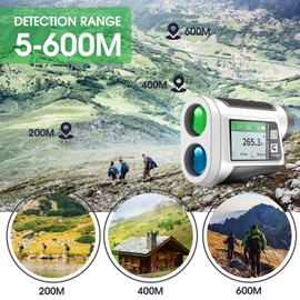 Golf Rangefinder with LCD Touch Screen 6X Magnification 600M / 800M USB Rechargeable Range Finder Distance Meter with Speaker Slope Function Flag Locking Vibration