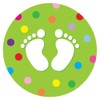 11" Footprints Classroom Floor Decal (Lime)