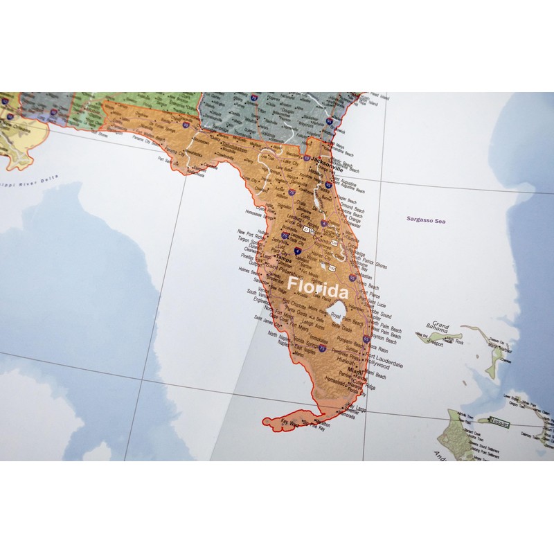 27.5x39.3 World and USA Two Wall Map Set (Paper Folded),