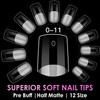 Melous Medium Square Soft Gel Nail Tips, 12 Sizes, 600