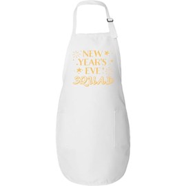 inktastic New Year's Eve Squad with Stars in Gold Adult Apron White 3922c