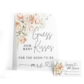 Your Main Event Prints Floral How Many Kisses For The Mrs Game, Guess How Many Bridal Shower Games and Activities