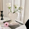 White Ceramic Flower Vase, Unique Decorative Vase for Home Office