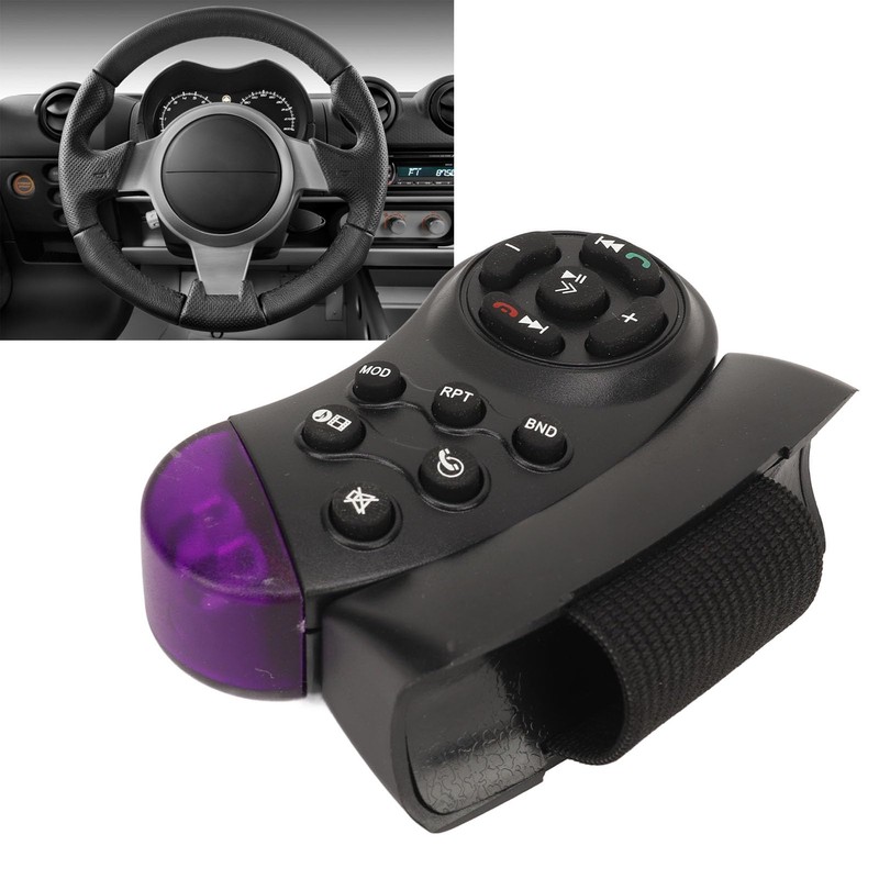 Powerful 2-DIN Car Steering Wheel Remote Control, 8 m Range,