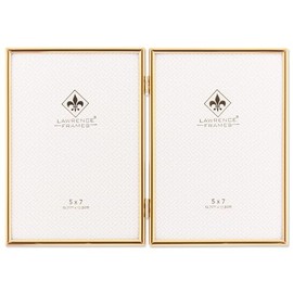 Lawrence Frames Metal Frame, Simply, Gold, 5x7 Double