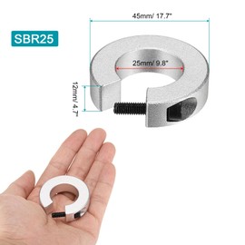 QUARKZMAN SBR25 Linear Rail Shaft Stop Ring, Aluminum Alloy Clamping Ring for Holding Timing Pulleys, Shaft Limit Mounting Rings, 4 Pieces
