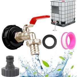 hufhnwso IBC Outlet Tap Rain Butt 1000 Litre Water Tank 1000 L Container Accessories Tank Connector Tap (3/4 Inch)