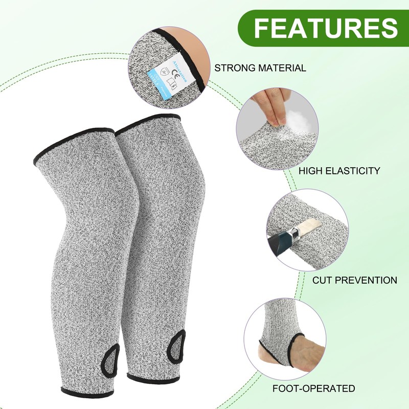 PATIKIL 42cm Cut Resistant Leg Sleeves, 1Pair HPPE Protective Leg