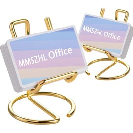 2 Pcs Expositor de Tarjetas de Visita de Metal, Soportes de Metal Dorado para Tarjetas de Visita para Hombre y Mujer, Organizador de Tarjetas de Visita para Computadora