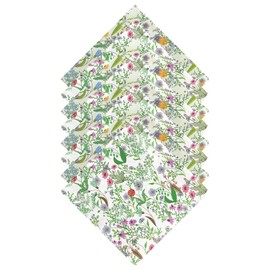 HOULIFE Floral Handkerchiefs for Women, Soft Cotton Vintage Ladies Flower Printing Hankies for Wedding Party Assorted Colors (Flower B-8pcs)