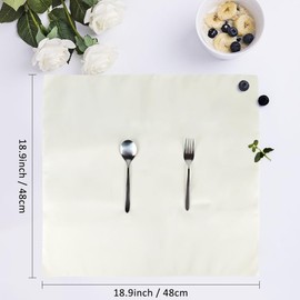 AZKEEGREY Pack of 12 Soft Fabric Napkins Beige Napkins Fabric-Like Polyester Beige Napkins 48 x 48 cm for Celebrations Wedding Events Home Use