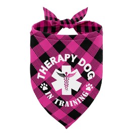 Dog Bandana, Therapy Dog in Training Dog Bandana, Dog Scarf Classical Plaid Printing, Dog Scarf Accessories, Dog Bandana Pet Scarf, Pet Scarf, Pet Scarf Accessories, Dog Bandana Gift (J12)