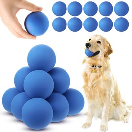 Hiboom 15 Pack Natural Rubber Tennis Balls for Dogs Catching Pet Dog Balls for Fetch Training 2.4 Inch Interactive High Bounce and Floatable pet Toy for Park Beach Gift(Blue)