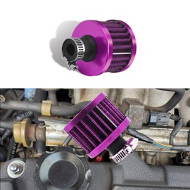 12mm Universal Cone Air Intake Filter Breather – High-Flow Cold Air Filter for Small Engines, Car & Motorcycle – Mini Aluminum Intake Accessory (Purple)