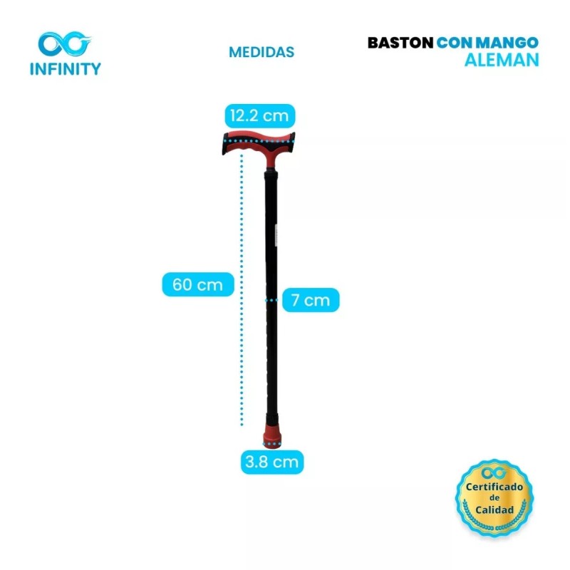 Infinity Bastón Con Mango Alemán Infinity Ligero Resistente