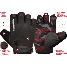 RDX Weight Lifting Gloves, Additional Stretchable Long Wrist Support, Full Palm Grip, Men Women Fitness HIIT Workout, Bodybuilding Powerlifting Strength Training Cycling Exercise Home Gym Equipment