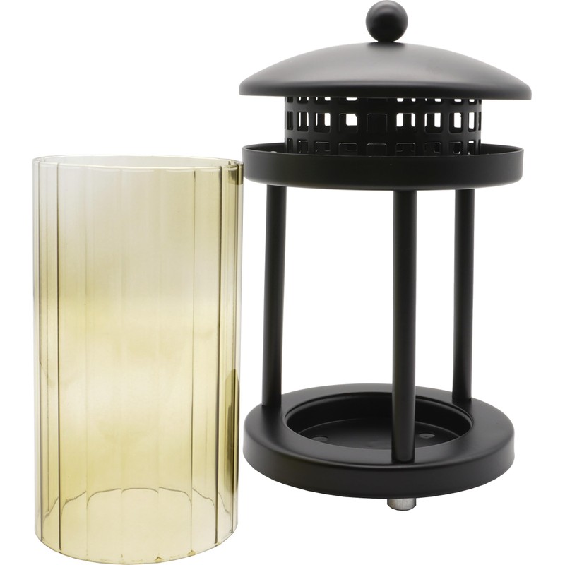 Grave Lantern with Columns 21 cm (Black)