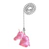 Pink Unicorn fan or light pull with embedded silver stars