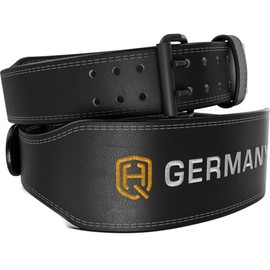 HQ Germany® Weightlifting Belt S/M/L | Lifting Belt | 100% Cowhide Leather, 100% Stainless Steel, Size: L, Type: Weightlifting - 7 mm