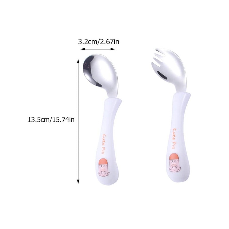 STOBOK 1 Set Toddler Practicing Tableware Baby Spoons Forks Utensils
