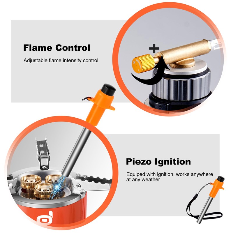 Odoland 5000W Portable Camping Stove Lightweight Camp Stove Collapsible Backpacking