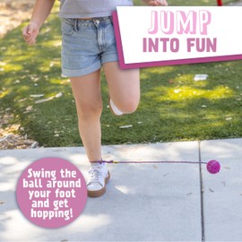 Just Jump It Original Retro Ankle Skipper Skip Ball Jumping and Skipping Toy for Exercise and Agility for Ages 4 and Up - Raspberry