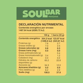 Wild Soul | Barras de Frutas y Nueces | Sabor Manzana-Canela | Veganas, Sin Azúcar Añadida, Ricas en Fibra| Pack de 12 unidades | 35 g cada barra